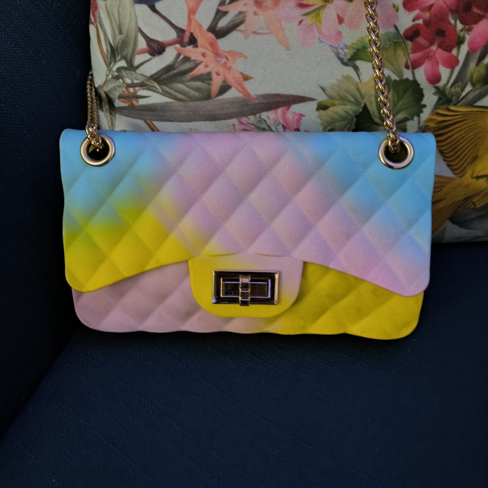Colorful Quilted Chain Bag
